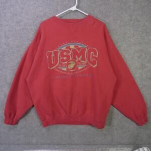 USMC Sweatshirt Mens XL Red Gear For Sports Big Cotton 1st Recruit Training